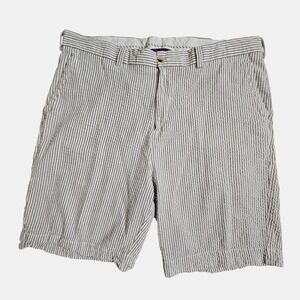 Alan Flusser Mens Stripe Seersucker Golf Casual Shorts‎ 40 Cotton Prep Beach